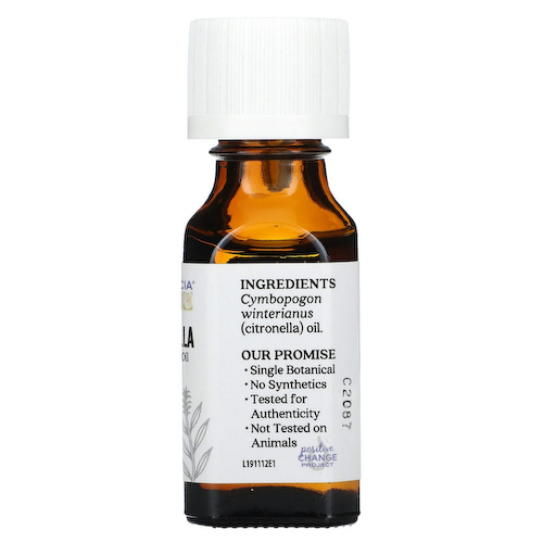 Aura Cacia, Чистое эфирное масло, цитронелла, рассеивание, 15 мл (0,5 жидк. Унции) #1