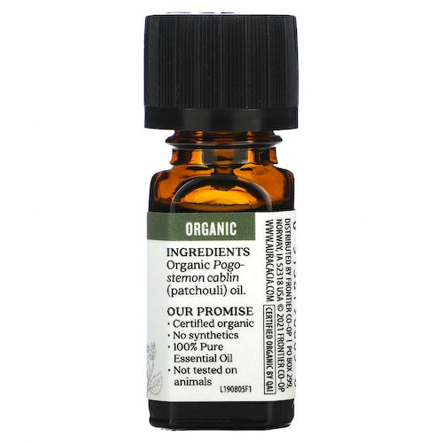 Aura Cacia, Organic, пачули, 0,25 жидкой унции (7,4 мл) #1