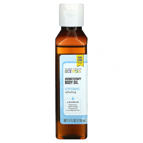 Aura Cacia, Ароматерапевтическое масло для тела, перечная мята, 118 мл (4 жидк. Унции) #1