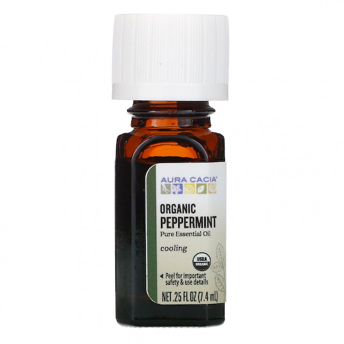 Aura Cacia, чистое эфирное масло, органическая перечная мята, 7,4 мл (0,25 жидк. унции) #1