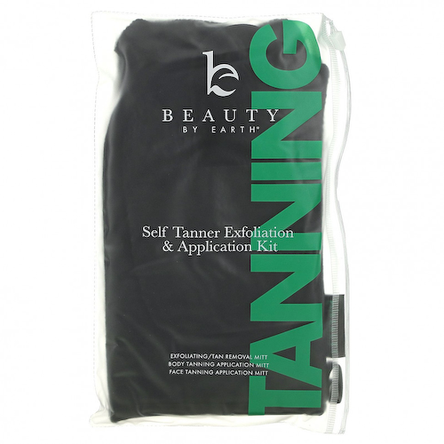 Beauty By Earth, Self Tanner Exfoliation & Application Kit, 3 Piece Kit #1