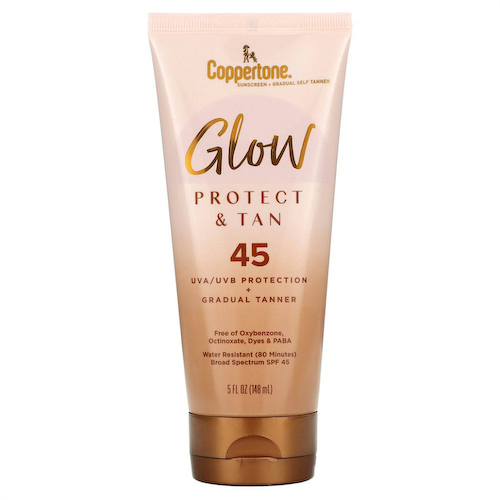 Coppertone, Сияние, защита и загар, SPF 45, 148 мл (5 жидк. Унций) #1
