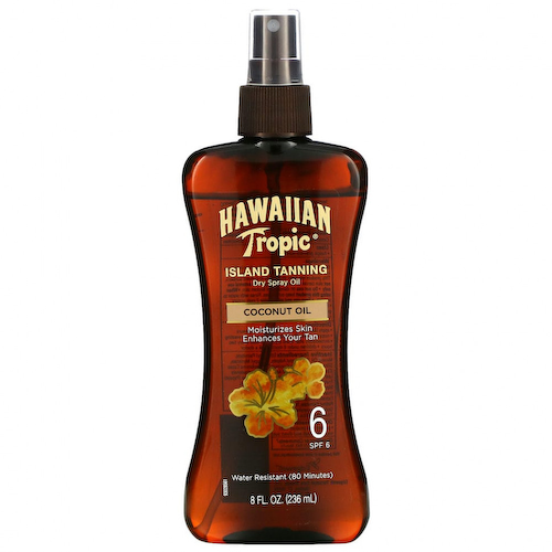 Hawaiian Tropic, Island Tanning, сухое масло-спрей для загара с кокосовым маслом, SPF 6, 236 мл (8 жидк. унций) #1