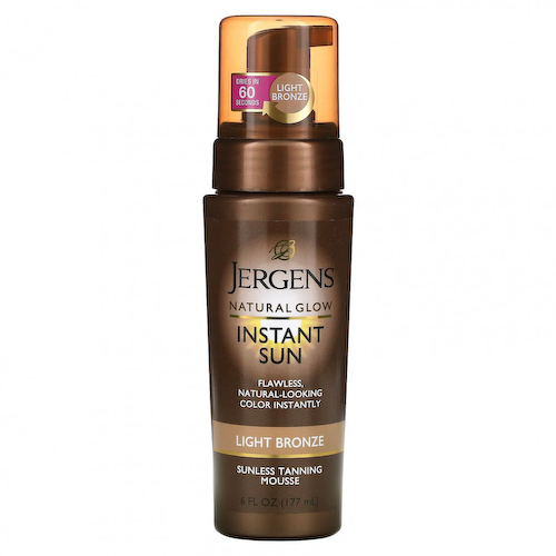 Jergens, Natural Glow, Instant Sun, мусс для автозагара, светло-бронзовый, 177 мл #1