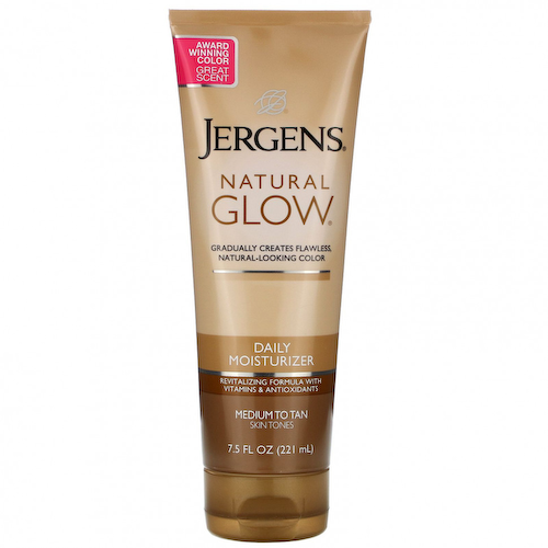 Jergens, Увлажняющее средство Natural Glow для ежедневного ухода, Daily Moisturizer, оттенок Medium to Tan (221 мл) #1