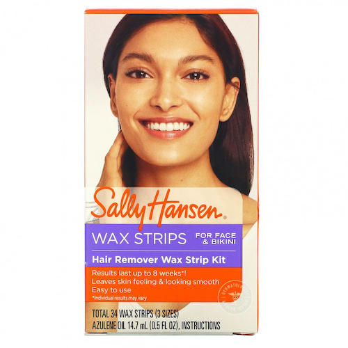 Sally Hansen, Набор восковых полосок для удаления волос, 34 восковые полоски и масло после депиляции #1