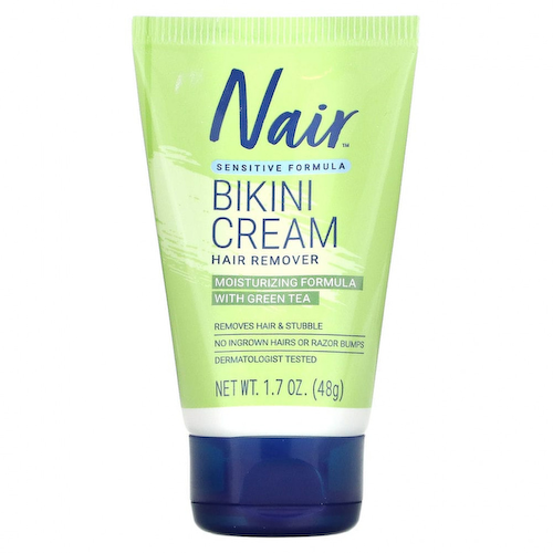 Nair, Средство для эпиляции, крем для бикини, формула для чувствительной кожи, с зеленым чаем, 48 г #1