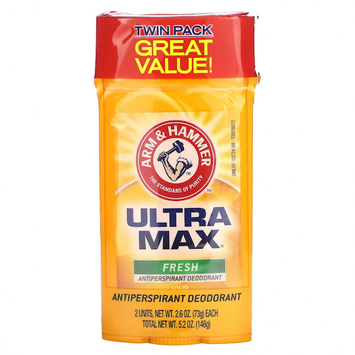 Arm & Hammer, UltraMax, твердый дезодорант-антиперспирант, свежий, 2 упаковки по 73 г (2,6 унции) #1
