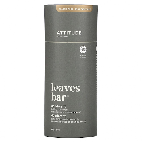 ATTITUDE, Дезодорант Leaves, перечная мята и сладкий апельсин, 85 г (3 унции) #1