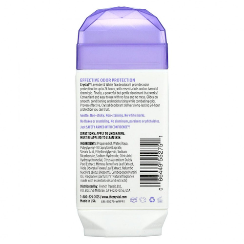 Crystal Body Deodorant, Натуральный дезодорант, лаванда и белый чай, 2,5 унц. (70 г) #1