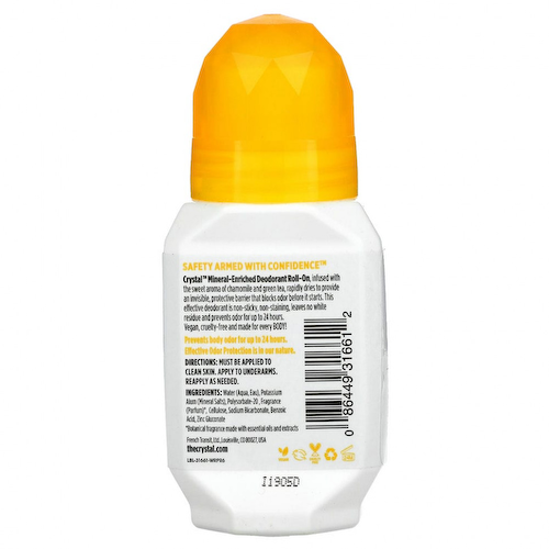 Crystal Body Deodorant, Натуральный шариковый дезодорант с ромашкой и зеленым чаем, 2,25 жидкой унции (66 мл) #1