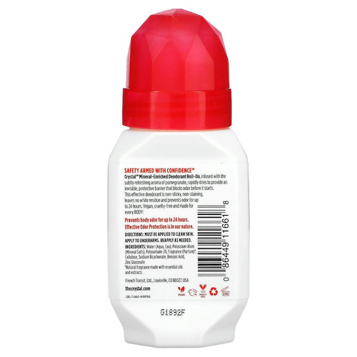 Crystal Body Deodorant, Натуральный шариковый дезодорант с гранатом, 2,25 жидкой унции (66 мл) #1