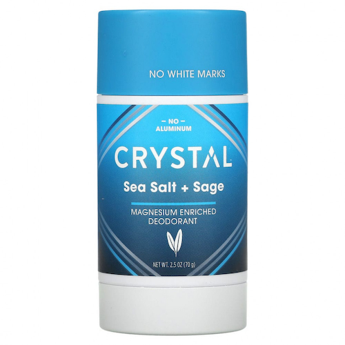 Crystal Body Deodorant, Обогащенный магнием дезодорант, морская соль + шалфей, 70 г (2,5 унции) #1