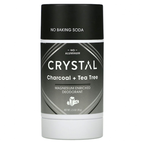 Crystal Body Deodorant, Обогащенный магнием дезодорант, древесный уголь + чайное дерево, 2,5 унции (70 г) #1