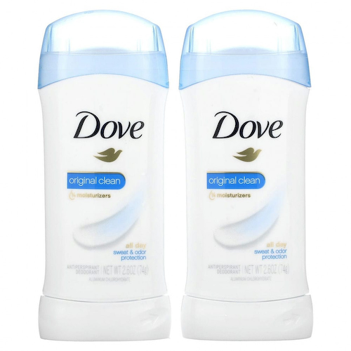 Dove, Твердый дезодорант, не оставляющий следов, «Оригинальная чистота», 2 шт. по 74 г #1