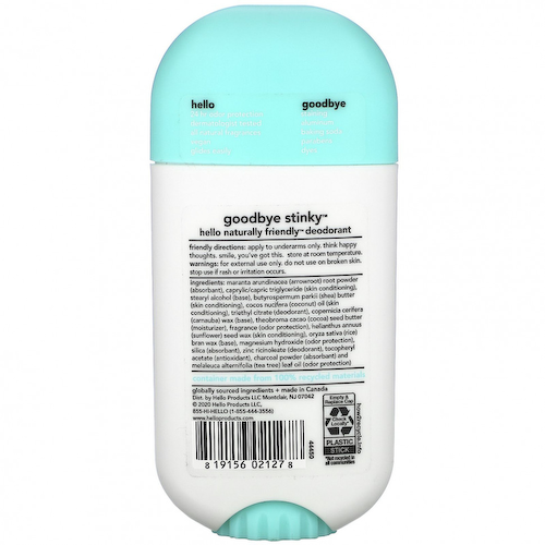 Hello, Дезодорант с активированным углем, Fresh + Clean, 73 г (2,6 унции) #1