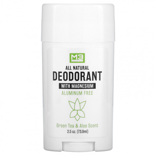 M3 Naturals, Натуральный дезодорант, зеленый чай и алоэ, 73,9 мл (2,5 унции) #1