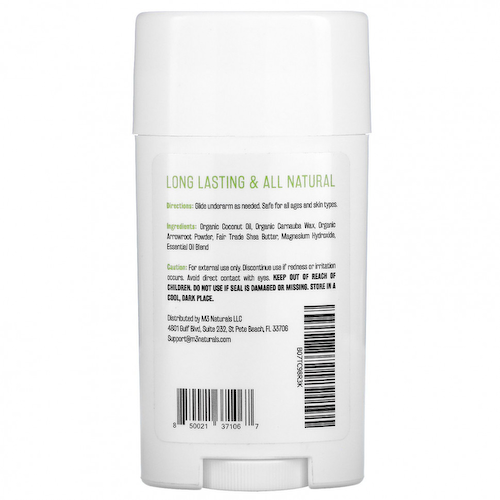 M3 Naturals, Натуральный дезодорант, зеленый чай и алоэ, 73,9 мл (2,5 унции) #1