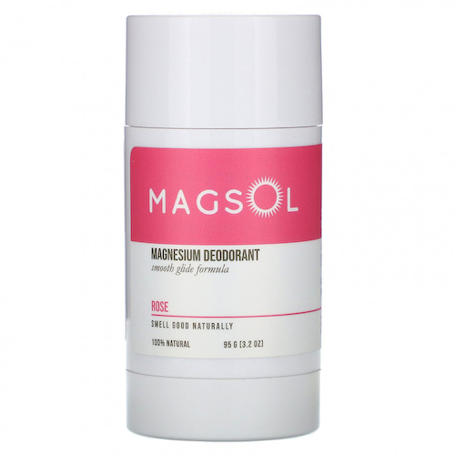 Magsol, Магниевый дезодорант, роза, 3,2 унции (95 г) #1
