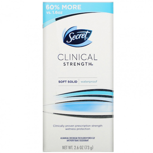 Secret, Clinical Strength, антиперспирант / дезодорант, мягкое вещество, водостойкий, 73 г (2,6 унции) #1