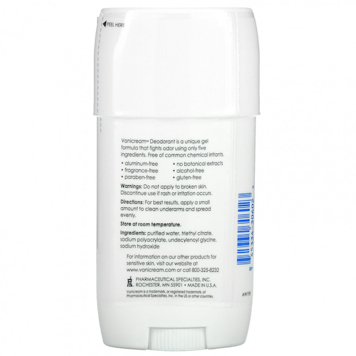 Vanicream, Дезодорант для чувствительной кожи, без алюминия, без отдушек, 57 г (2 унции) #1