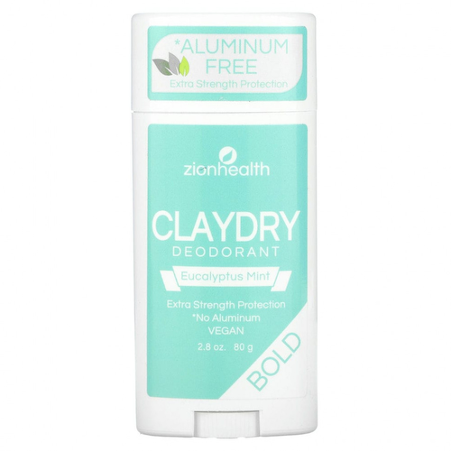 Zion Health, Bold, ClayDry, дезодорант, «Эвкалипт и мята», 80 г (2,8 унции) #1