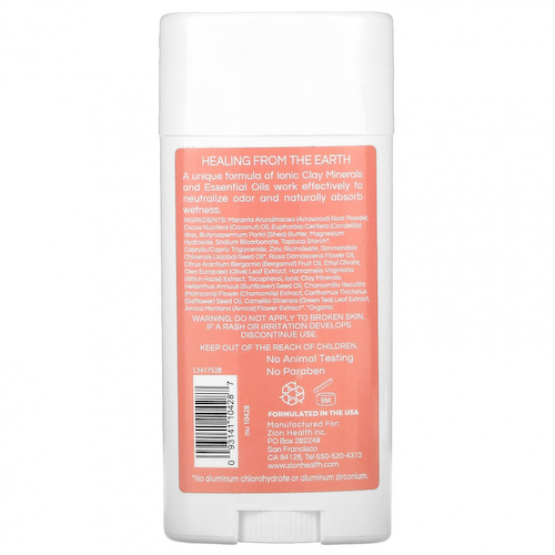 Zion Health, ClayDry Deodorant, Bold, Bergamot Rose, 2.8 oz (80 g) #1
