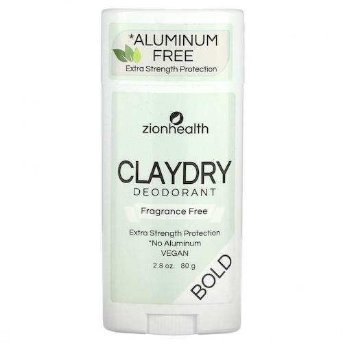 Zion Health, Claydry дезодорант, жирный, без отдушек, 80 г (2,8 унции) #1