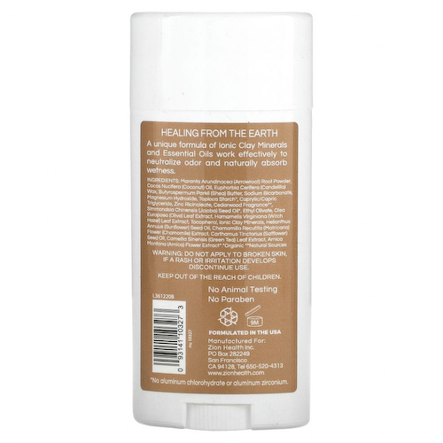Zion Health, ClayDry, дезодорант, жирный, кедр, 80 г (2,8 унции) #1