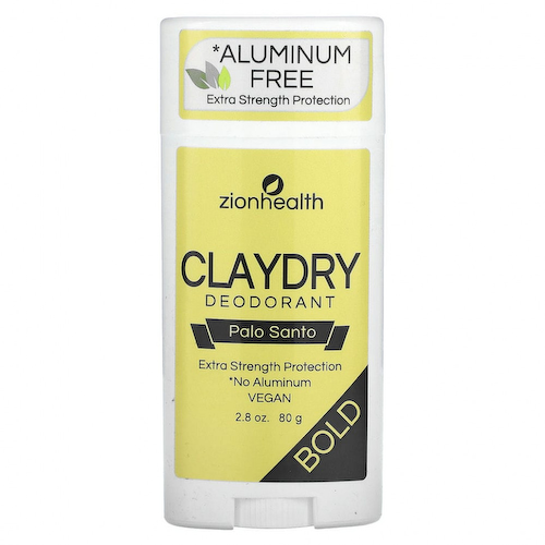 Zion Health, Claydry, дезодорант, жирный, пало-санто, 80 г (2,8 унции) #1