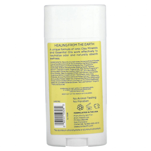 Zion Health, Claydry, дезодорант, жирный, пало-санто, 80 г (2,8 унции) #1