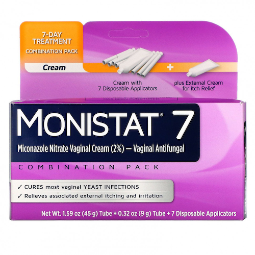 Monistat, 7-дневный лечебный крем, комбинированная упаковка, 7 одноразовых аппликаторов #1