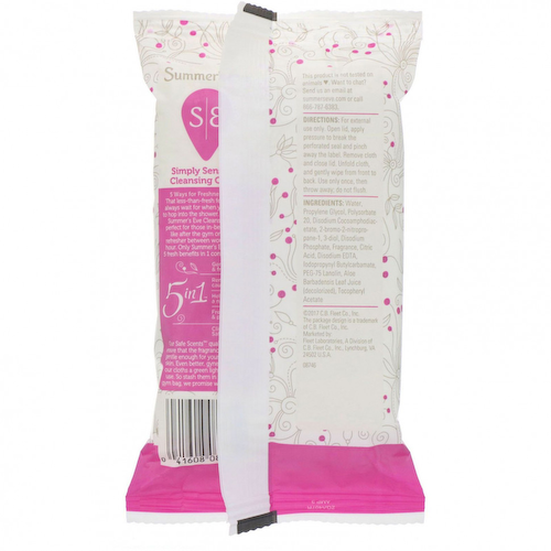 Summer's Eve, Очищающие салфетки 5 in 1, Simply Sensitive, 32 штуки #1