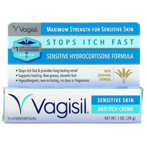 Vagisil, Крем против зуда, максимальная сила действия, для чувствительной кожи, 28 г (1 унция) #1