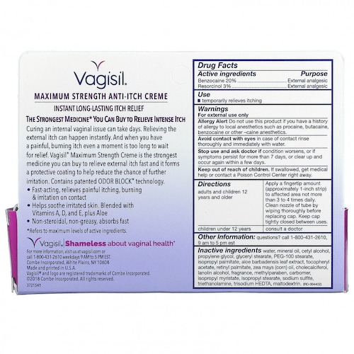Vagisil, Крем против зуда, максимальная сила действия, 28 г (1 унция) #1
