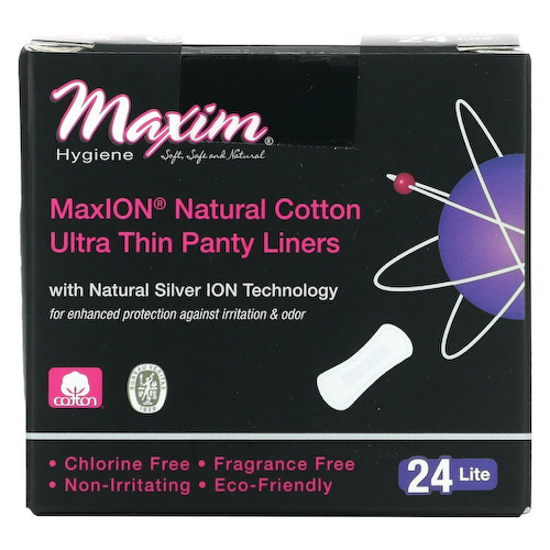 Maxim Hygiene Products, Ультратонкие ежедневные прокладки, натуральная технология MaxION с использованием серебра, легкие, 24 шт. #1