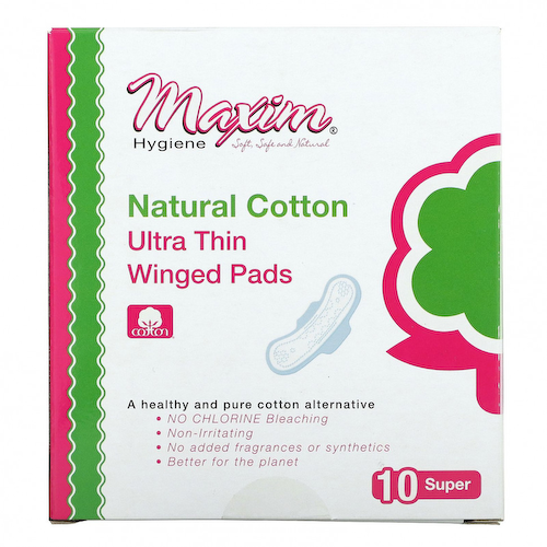 Maxim Hygiene Products, Ultra Thin Winged Pads, супер, без запаха, 10 подушечек #1
