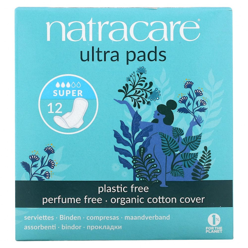 Natracare, Ultra, прокладки , поверхность из органического хлопка, супер, 12 штук #1