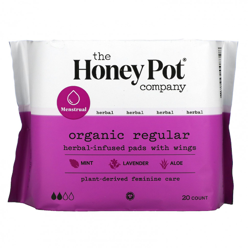 The Honey Pot Company, Органические обычные прокладки с крыльями, 20 шт. #1