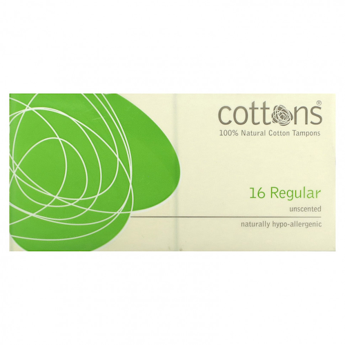 Cottons, Тампоны из 100% натурального хлопка, обычные, без запаха, 16 тампонов #1