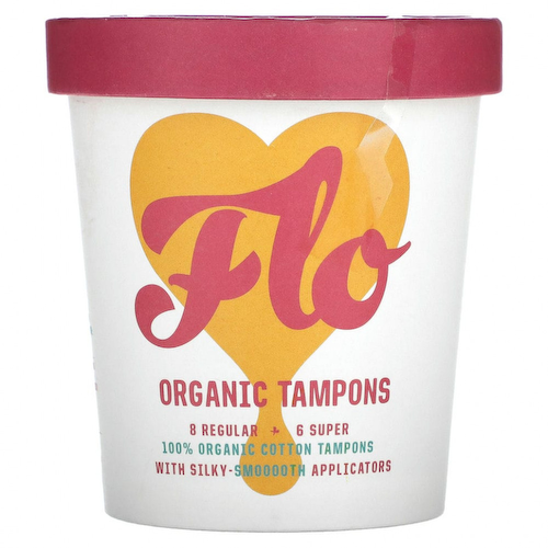 Here We Flo, Органические тампоны, обычные + супер, 14 тампонов #1