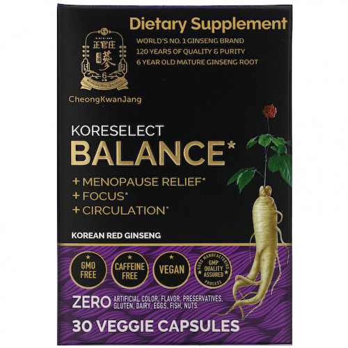 Cheong Kwan Jang, Koreselect, Balance, 30 растительных капсул #1