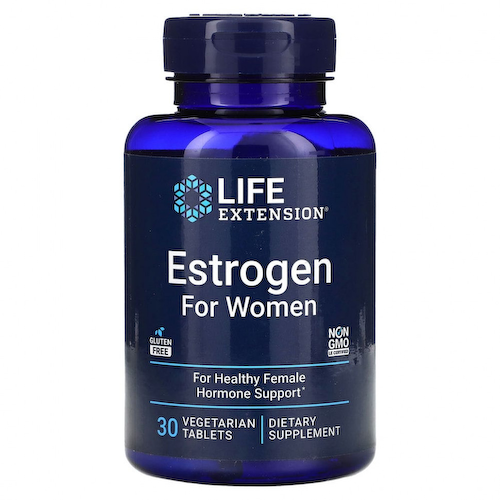 Life Extension, эстроген для женщин, 30 вегетарианских таблеток #1