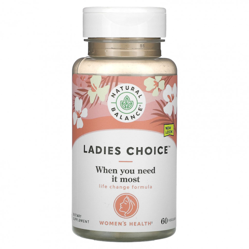 Natural Balance, Ladies Choice, формула с фитоэстрогеном для поддержки в период менопаузы, 60 вегетарианских капсул #1