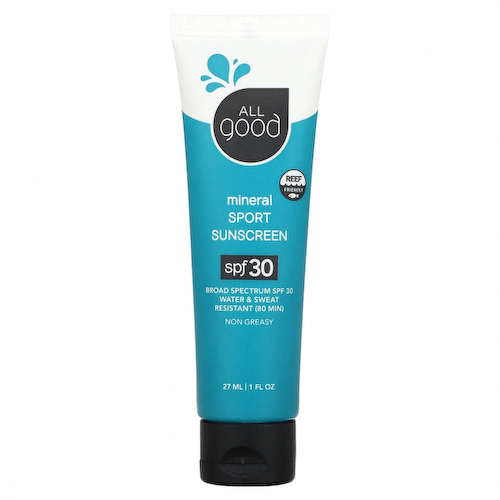 All Good Products, Минеральное солнцезащитное средство для спорта, SPF 30, 27 мл (1 жидк. Унция) #1