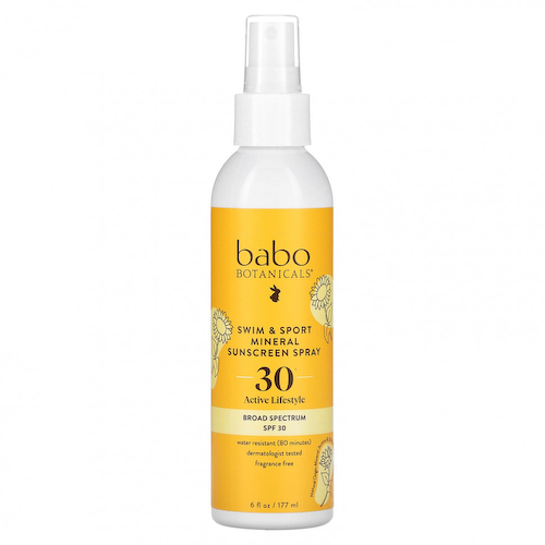 Babo Botanicals, Swim & Sport, солнцезащитный спрей с минералами, SPF 30, 177 мл (6 жидк. Унций) #1