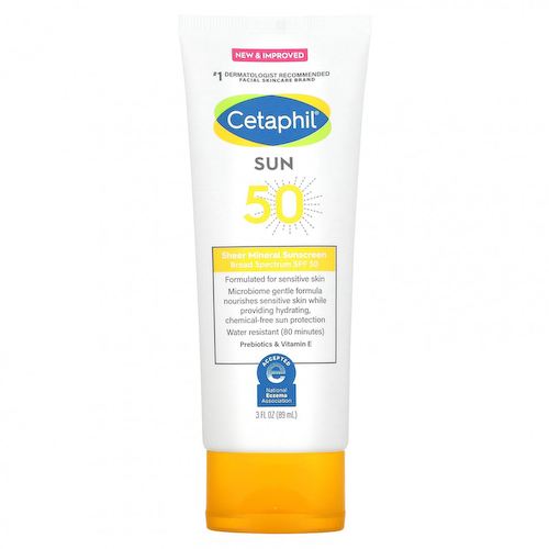 Cetaphil, Минеральное солнцезащитное средство широкого спектра действия, SPF 50, 89 мл (3 жидк. Унции) #1