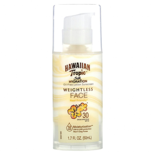 Hawaiian Tropic, Silk Hydration, Weightless Face, невесомый солнцезащитный лосьон для лица без масел, SPF 30, 50 мл #1