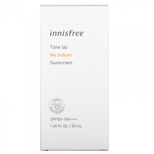 Innisfree, Tone Up No Sebum, солнцезащитное средство, SPF50 + PA ++++, 50 мл (1,69 жидк. Унции) #1
