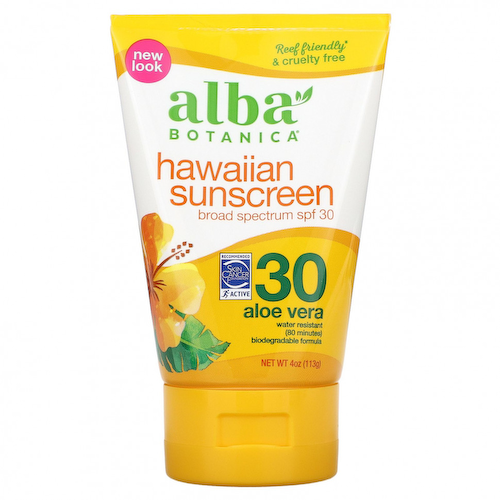 Alba Botanica, Натуральный Гавайский солнцезащитный крем, фактор защиты SPF 30, 4 жидких унций (113 г) #1